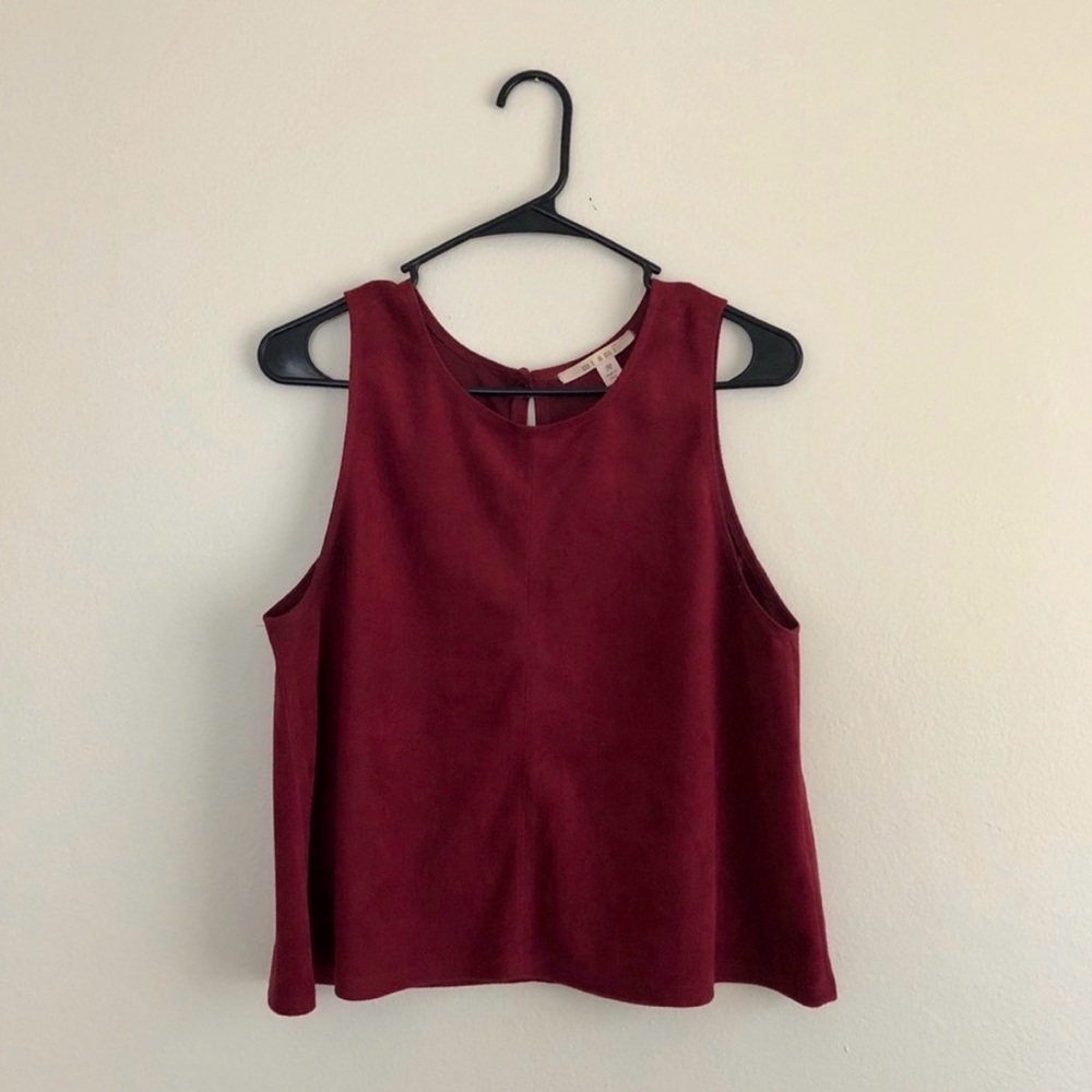 miami Sleeveless Wine Red Tank Top